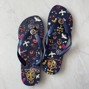 Tory Burch Peace Love and Doves Sandals 8 Women’s
